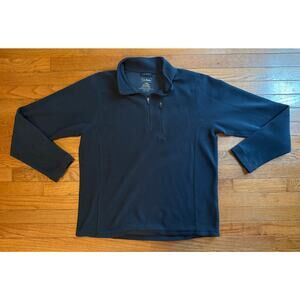 LL BEAN Mens light weight blue pull over 1/4 zip NWOT LARGE